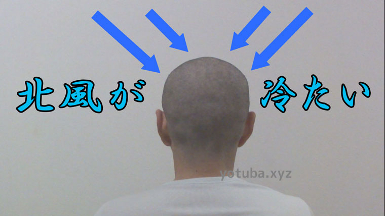 冬の坊主刈りは冷たい